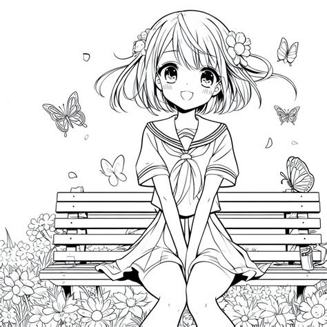 cute anime coloring pages|realistic anime coloring page.